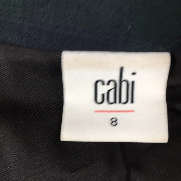 Cabi Hunter Green Navy Plaid Tartan Moto Zip Jacket Womens 8 - Picture 11 of 15